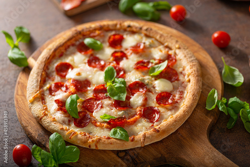 Salami neapolitan pizza photo