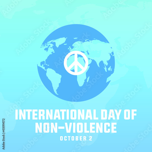 International day of non-violence October 2 modern creative banner, sign, design concept, social media template with white text on blue background 