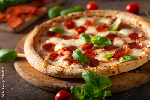 Salami neapolitan pizza