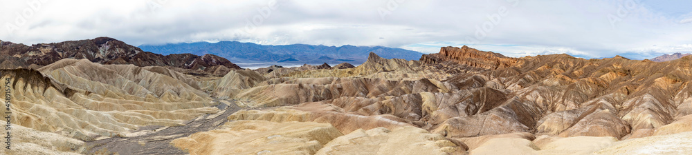 view to scenic Zabriskie point in Death Valley,