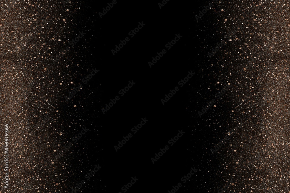 black abstract minimalistic background with gold, golden foil modern interior art, water drops on black background