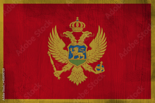 Patriotic wooden background in color of Montenegro flag