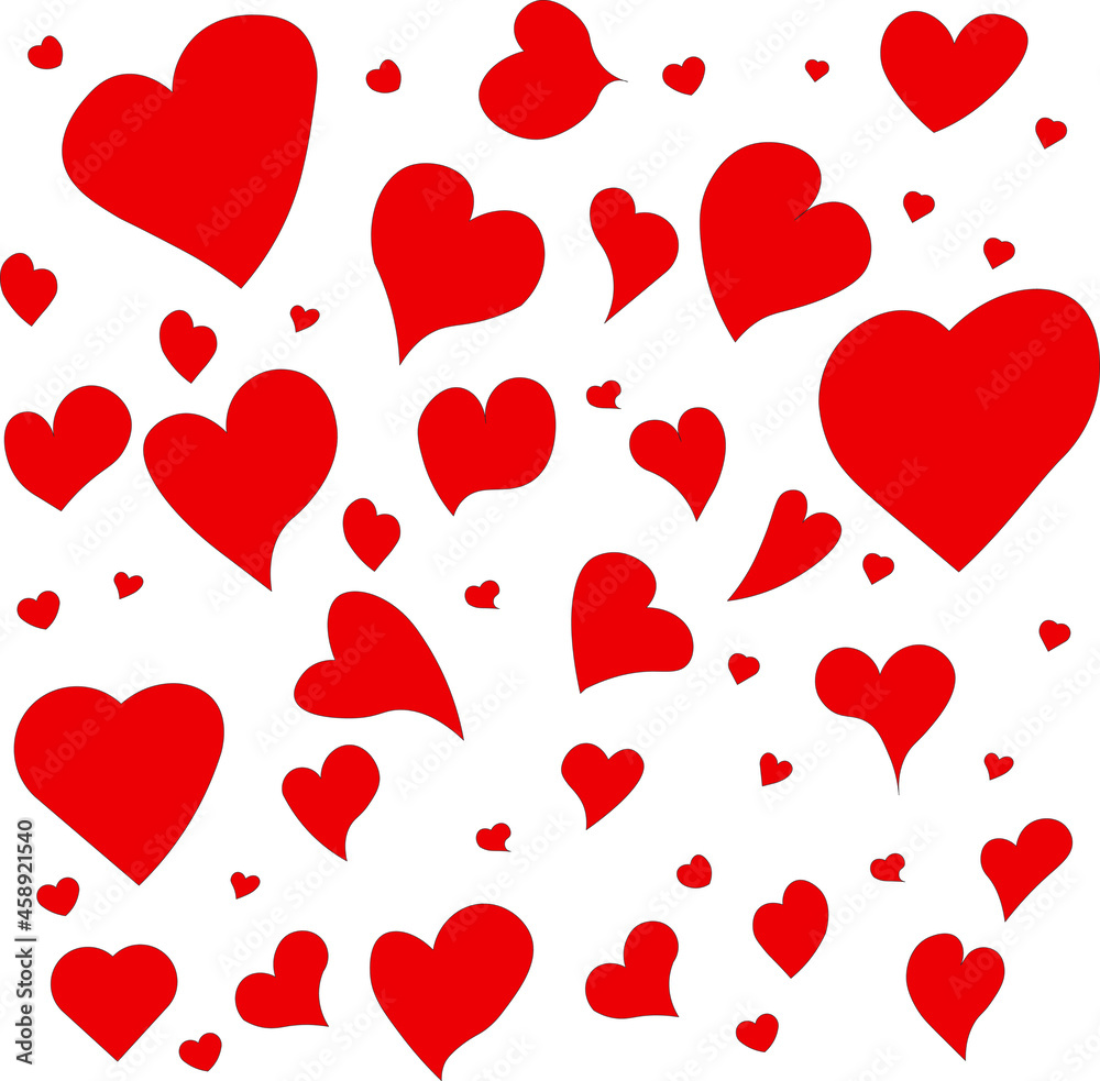 Vector of the red hearts background