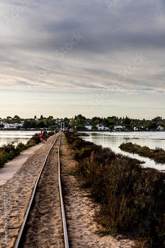 Wallpaper Mural Vías de tren antiguas en arena en la Isla de Tavira Torontodigital.ca