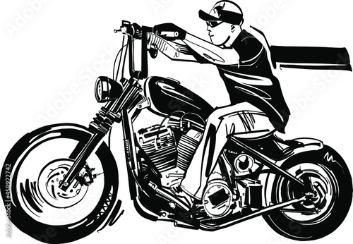 the man riding a motorcycle