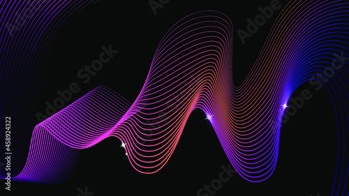 Abstract wave gradient line background