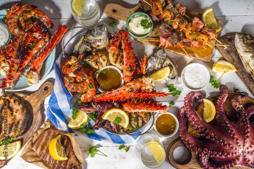 BBQ grilled fish and seafood BBQ grilled fish and seafood