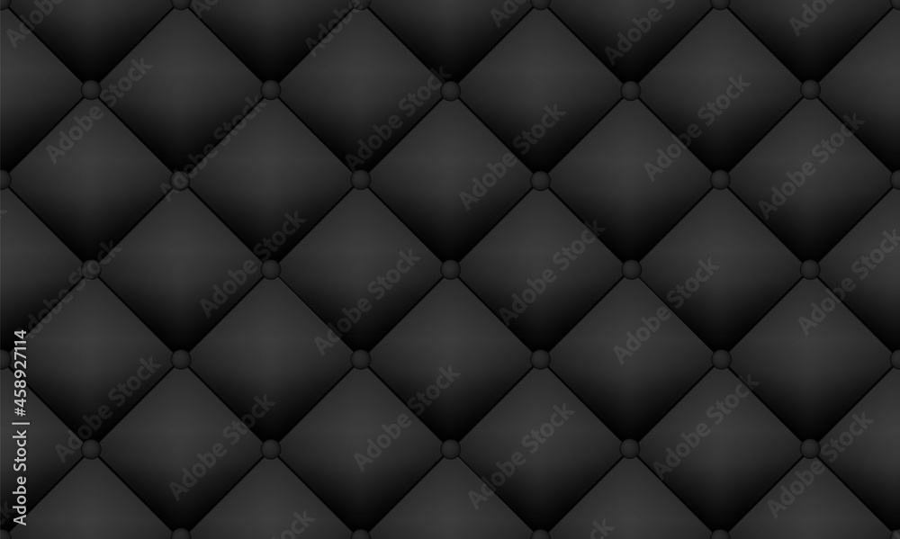 Black luxury upholstery leather texture vector background. Dark quilted  padded square seamless pattern. 20148052 Vector Art at Vecteezy