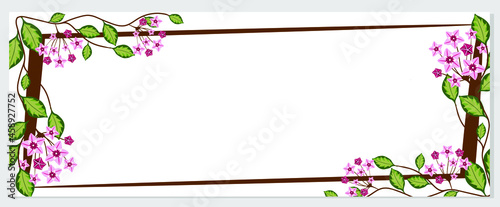 Floral card with hoya carnosa. Place for your text. Template for greeting card, invitation, banner or poster. Vector illustration