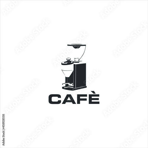 Cafe Logo Design Beverage Tool Machine Silhouette Graphic Element