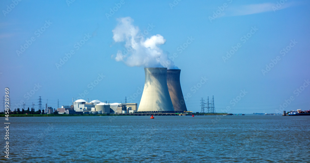 Harbour of Antwerp, Belgium with nuclear power plant
Harbour of Antwerp, Belgium with nuclear power plant