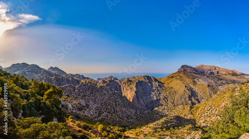 beautiful mountain landscape on the Balearic island Palma de Maiiorca