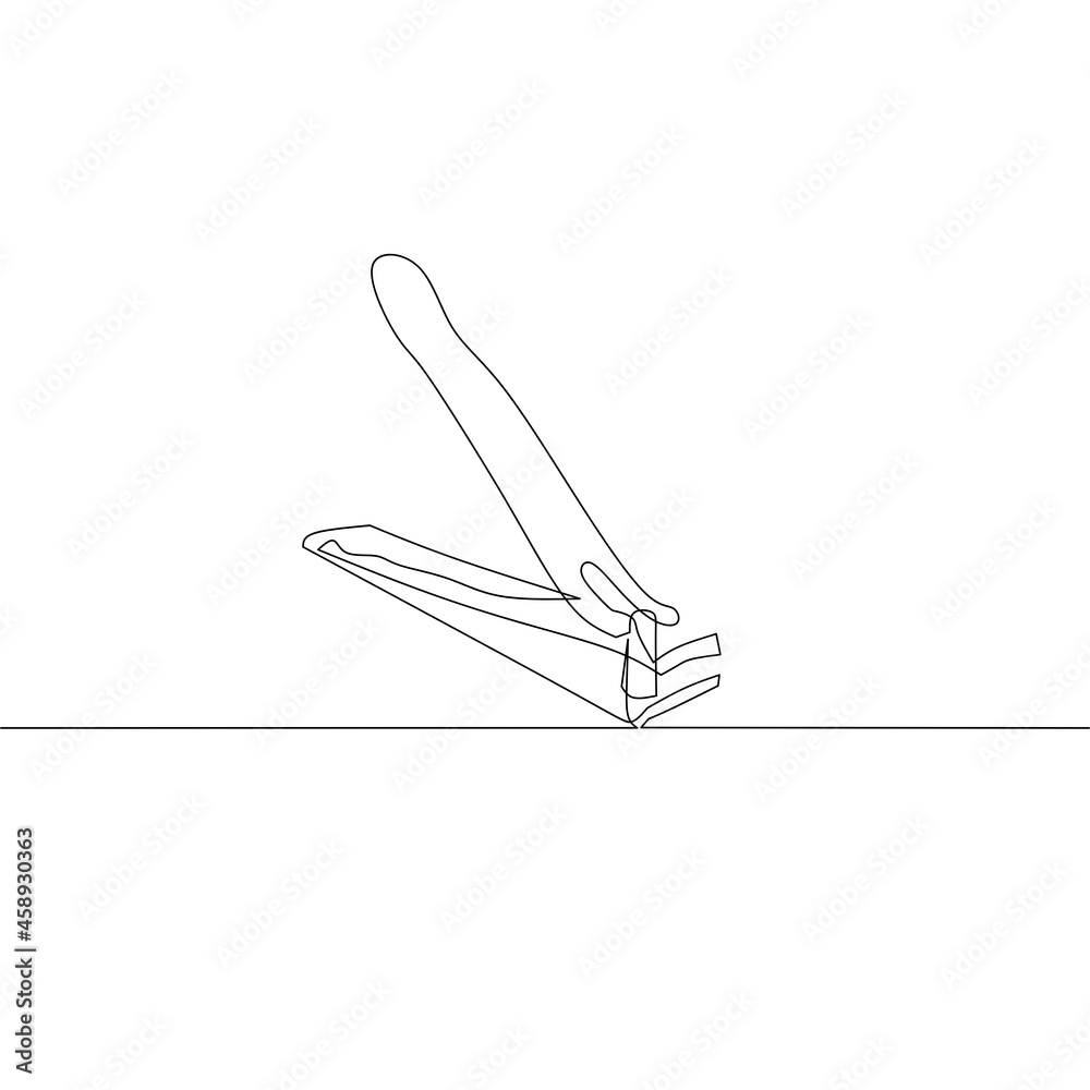 Continuous line drawing of nail clipper, object one line, single line art, vector illustration Continuous line drawing of nail clipper, object one line, single line art, vector illustration