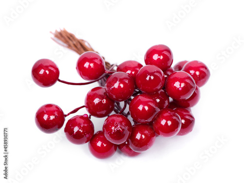 Bunch of red artificial berries