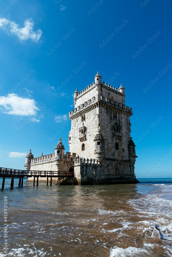 Belem Tower on the bank of the Tagus River, Lisboa