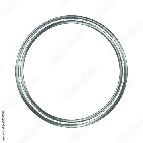 silver round frame isolated on a white background