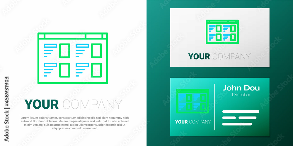 Line Online play video icon isolated on white background. Film strip with play sign. Colorful outline concept. Vector Line Online play video icon isolated on white background. Film strip with play sign. Colorful outline concept. Vector
