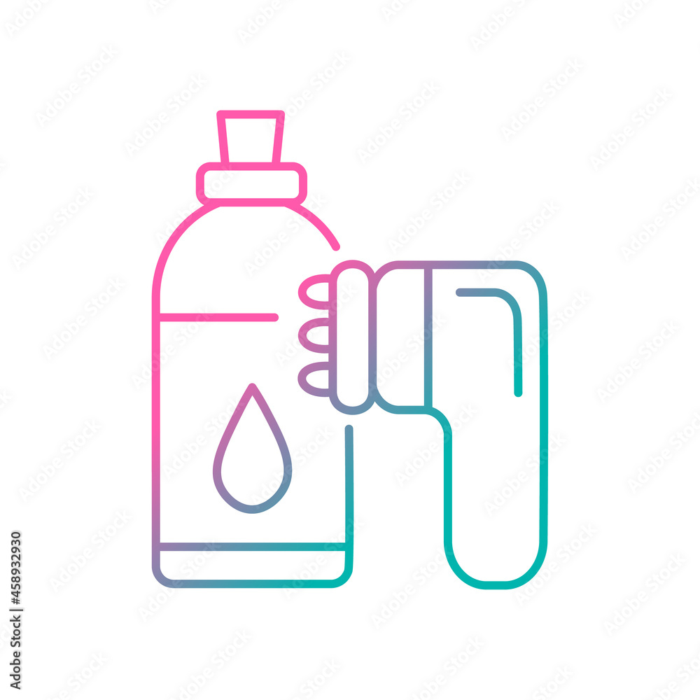 Anticellulite massager gradient linear vector icon. Massaging legs and buttocks. Beauty treatment. Portable tool. Thin line color symbol. Modern style pictogram. Vector isolated outline drawing Anticellulite massager gradient linear vector icon. Massaging legs and buttocks. Beauty treatment. Portable tool. Thin line color symbol. Modern style pictogram. Vector isolated outline drawing