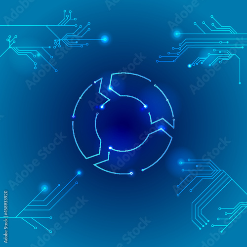 recycling icon made from a circuit board illustration