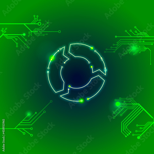 recycling icon for electronic devices - circuit board illustration