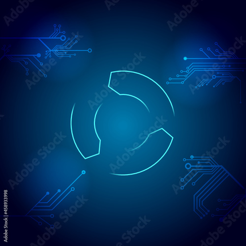 e-waste, recycling icon made from a circuit board illustration