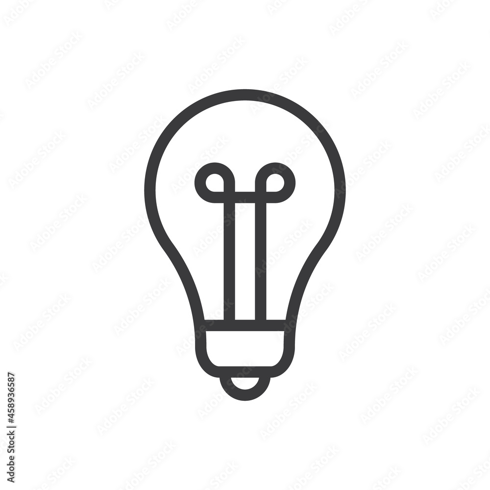 Light bulb linear vector icon. Idea symbol, electric lamp. Light bulb linear vector icon. Idea symbol, electric lamp.