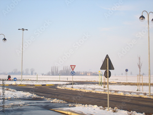 crossing in winter
