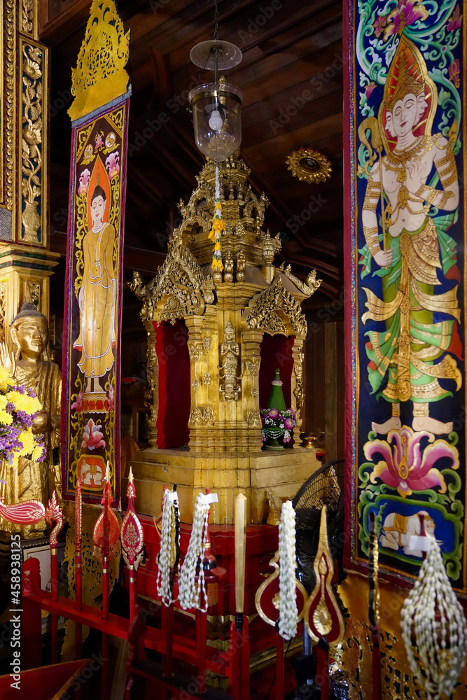  interior of Wat Phra Singh Temple in Chiang Mai, Thailand