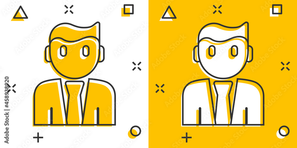 People communication icon in comic style. People cartoon vector illustration on white background. Partnership splash effect business concept.