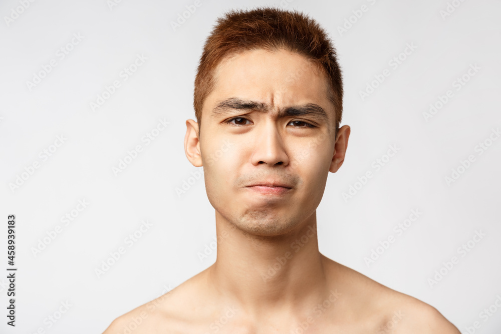 Foto Stock Beauty, skincare and men health concept. Headshot of