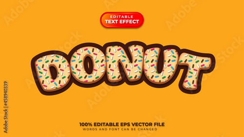 Donut 3D Editable Text Effect