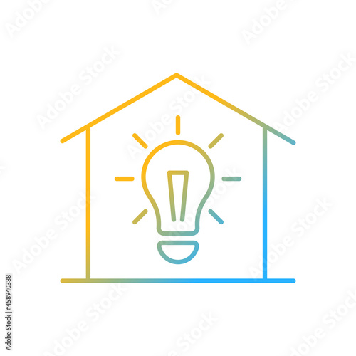 Lighting gradient linear vector icon. Minimum illumination standards. Electricity supply. Natural light providing. Thin line color symbol. Modern style pictogram. Vector isolated outline drawing