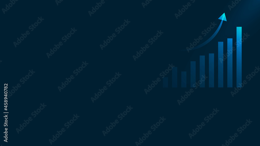 business graph with arrow and free space business graph with arrow and free space