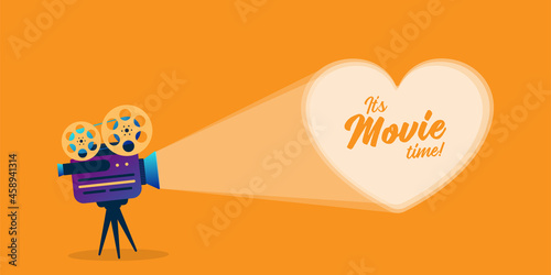 Romantic movie icon an illustration