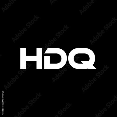 HDQ letter logo design with black background in illustrator, vector logo modern alphabet font overlap style. calligraphy designs for logo, Poster, Invitation, etc.