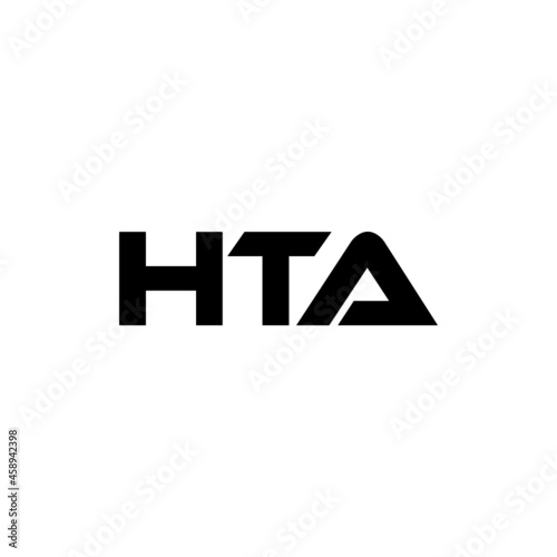 HTA letter logo design with white background in illustrator, vector logo modern alphabet font overlap style. calligraphy designs for logo, Poster, Invitation, etc. photo