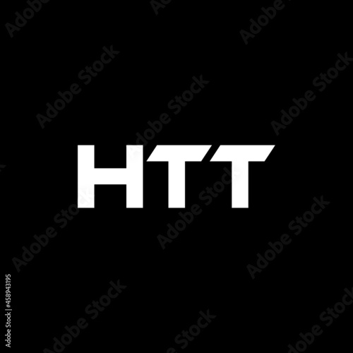 HTT letter logo design with black background in illustrator, vector logo modern alphabet font overlap style. calligraphy designs for logo, Poster, Invitation, etc.