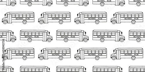 Seamless pattern with school busses, back to school pattern