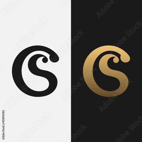 Letter Initial Monogram C S CS SC Logo Design Template. Suitable for General Fashion Sport Company Business Brand in Simple Minimal Clean Classy Elegant Modern Logo Design.