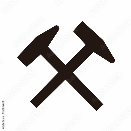 crossed hammer symbol vector design