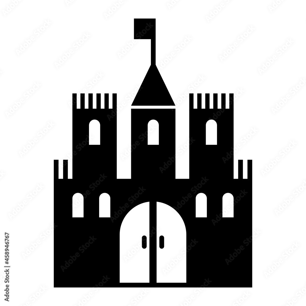 Vector Castle Glyph Icon Design