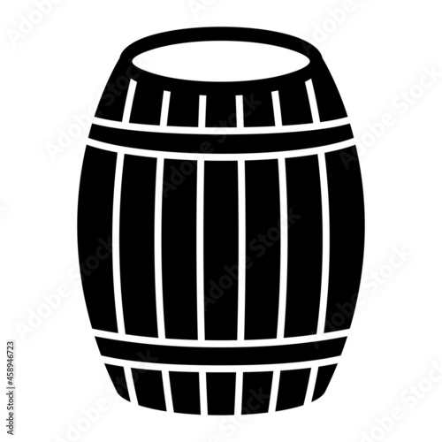 Vector Barrel Glyph Icon Design