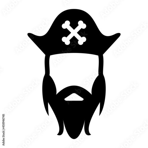 Vector Pirate Glyph Icon Design