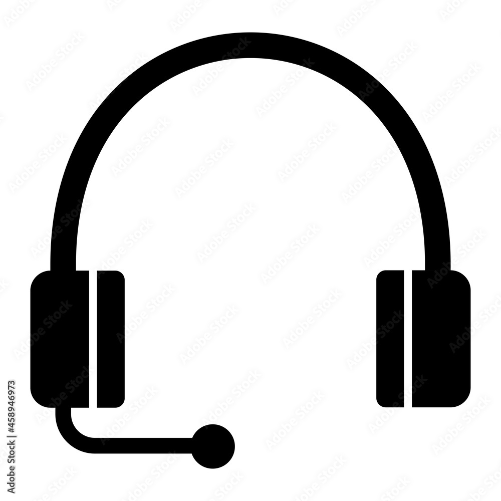 Vector Headphone Glyph Icon Design Vector Headphone Glyph Icon Design