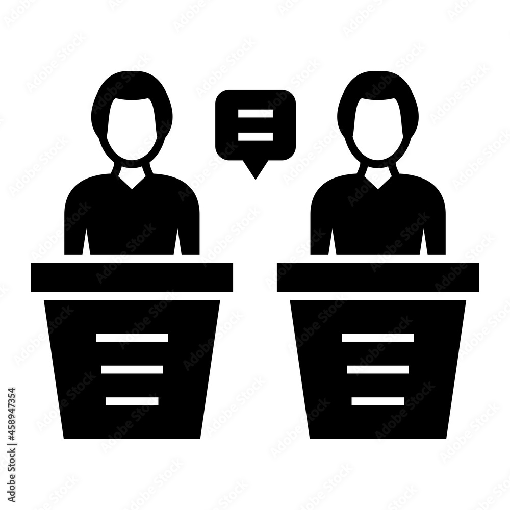 Vector Debate Glyph Icon Design