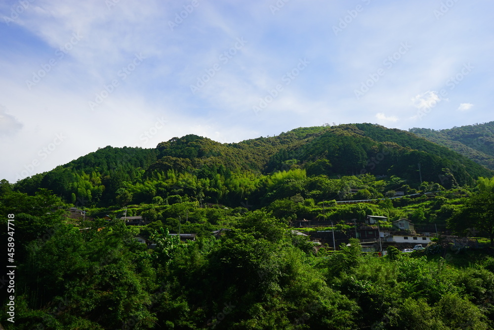 Rural Landscape over Mountain range in Kochi, Shikoku, Japan - 日本 四国 高知 田園風景	