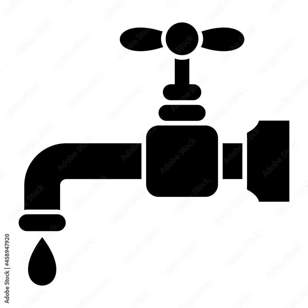 Vector Faucet Glyph Icon Design Vector Faucet Glyph Icon Design