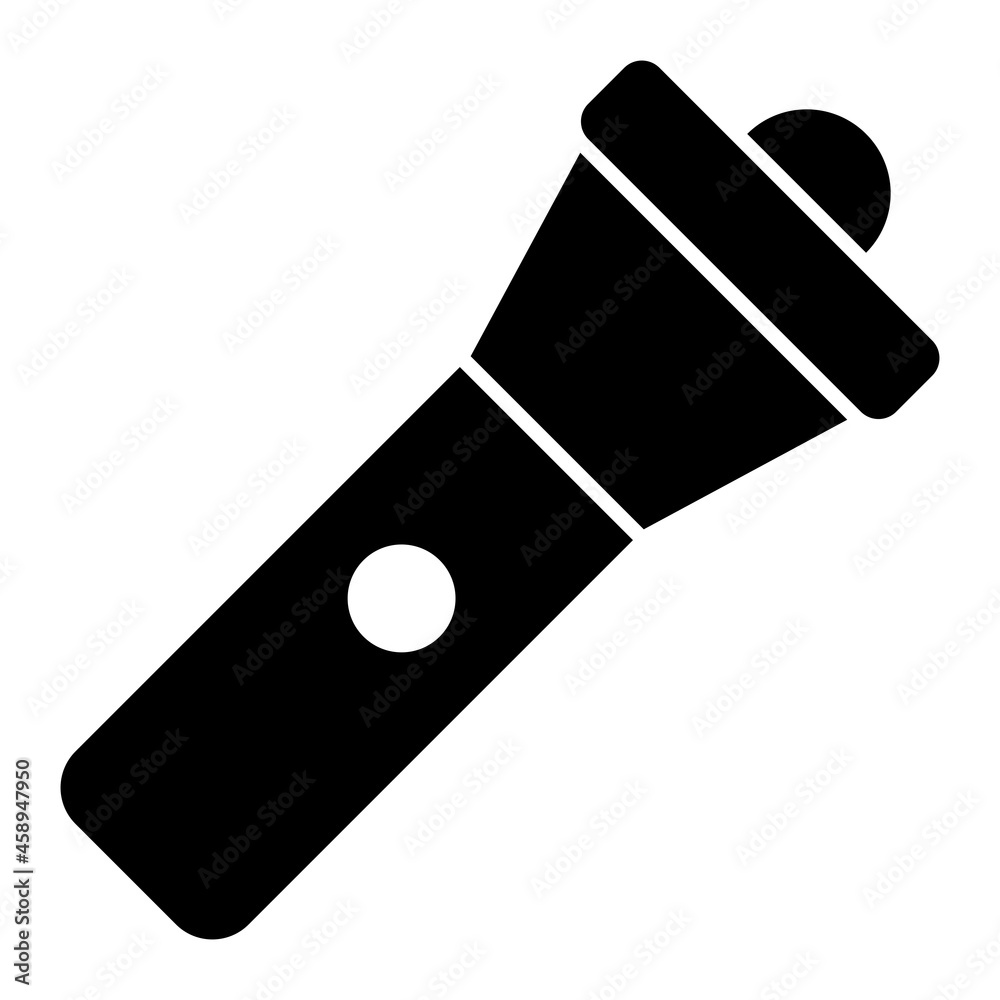 Vector Flashlight Glyph Icon Design Vector Flashlight Glyph Icon Design