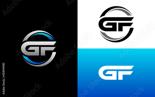 GF Letter Initial Logo Design Template Vector Illustration