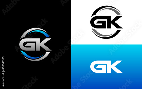 GK Letter Initial Logo Design Template Vector Illustration